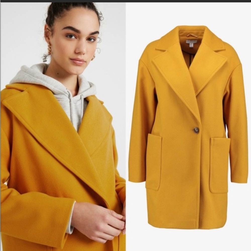 NWT Topshop Carly Boyfriend Slouchy Coat Size 8 - Picture 1 of 6